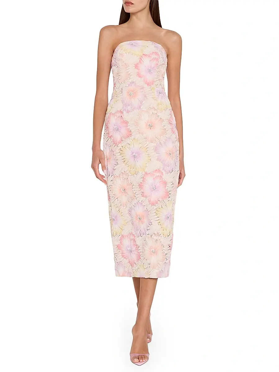 Milly Women's Kait Floral Embroidered Dress | Thumbnail 3 Milly Women's Kait Floral Embroidered Dress | Thumbnail 3