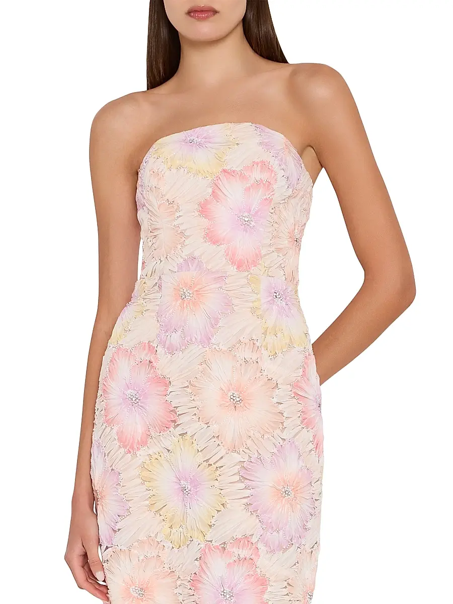 Milly Women's Kait Floral Embroidered Dress | Thumbnail 4 Milly Women's Kait Floral Embroidered Dress | Thumbnail 4