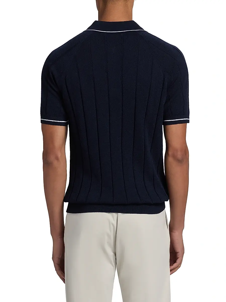 Saks Fifth Avenue Men's Terry Rib-Knit Zip Polo Shirt | Thumbnail 5 Saks Fifth Avenue Men's Terry Rib-Knit Zip Polo Shirt | Thumbnail 5
