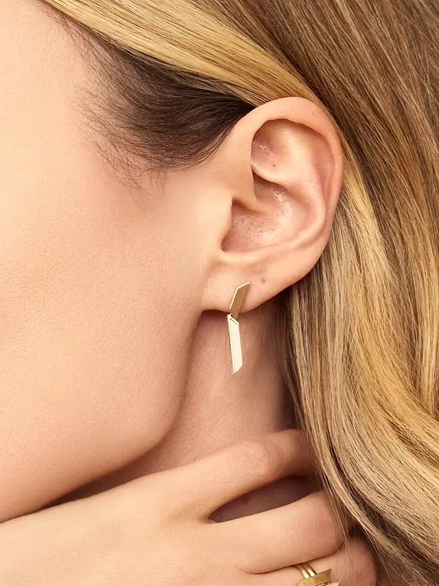 Oradina Women's 14K Yellow Gold Aurora Drop Earrings - Gold | Thumbnail 4 Oradina Women's 14K Yellow Gold Aurora Drop Earrings - Gold | Thumbnail 4