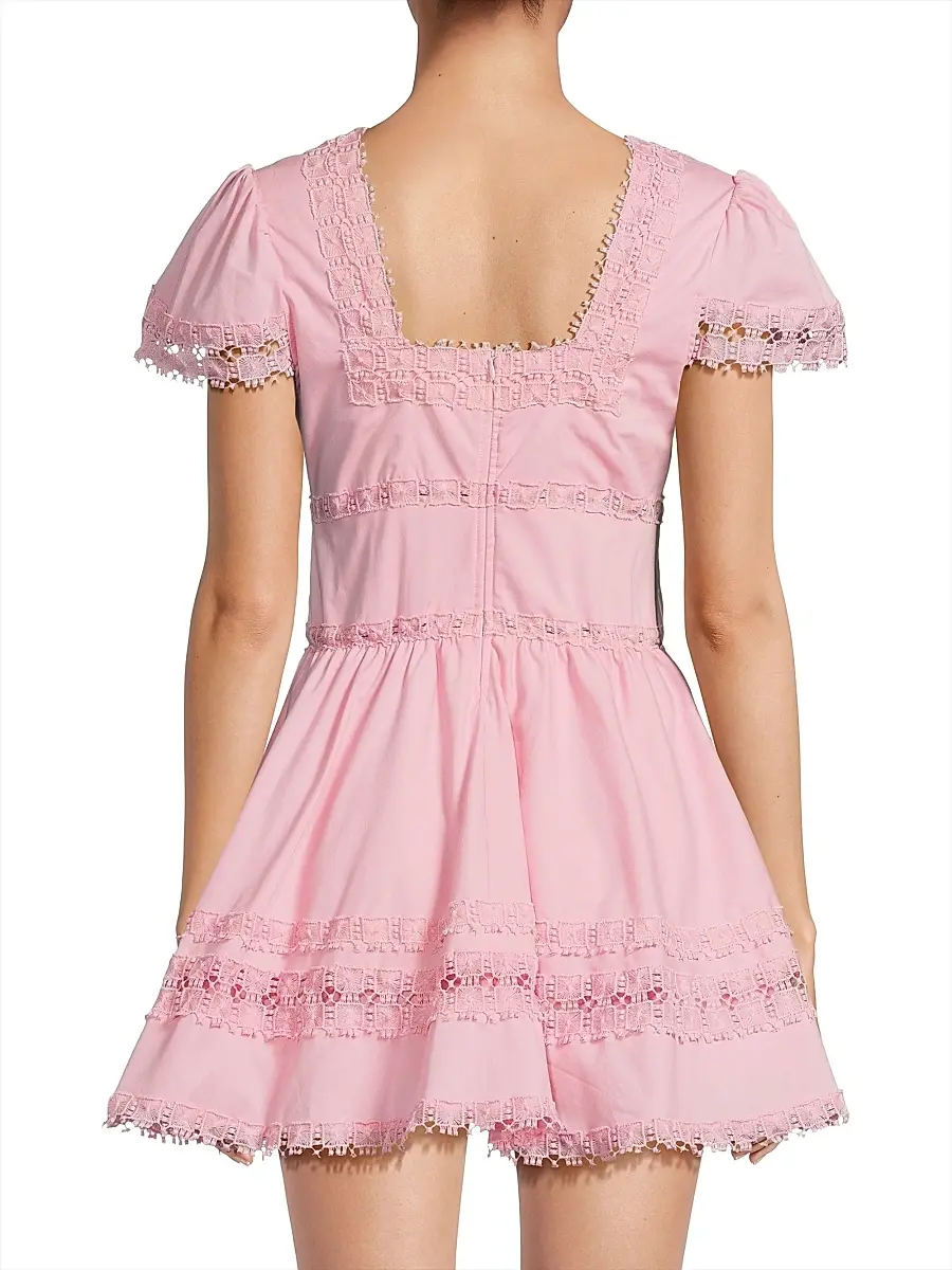 Peixoto Women's Piper Lace-Trimmed Cotton Minidress | Thumbnail 5 Peixoto Women's Piper Lace-Trimmed Cotton Minidress | Thumbnail 5