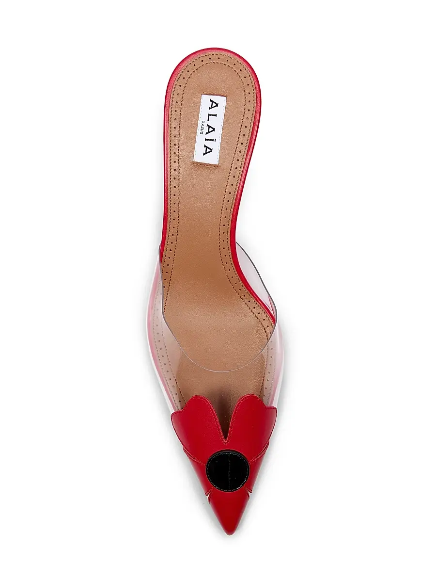 Alaïa Women's Bloom 60MM Flower-Appliqué Leather Mules | Thumbnail 4