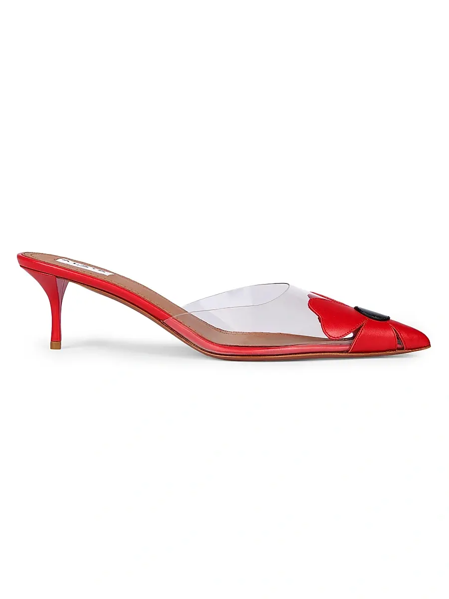 Alaïa Women's Bloom 60MM Flower-Appliqué Leather Mules - Rouge Noir - Size 12 | Image 1 Alaïa Women's Bloom 60MM Flower-Appliqué Leather Mules - Rouge Noir - Size 12 | Image 1