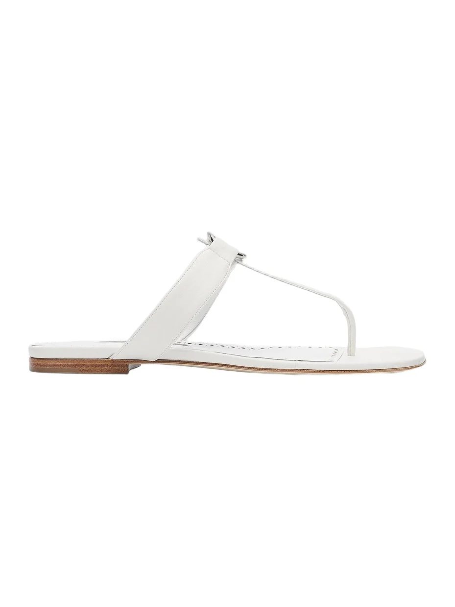 Manolo Blahnik Women's Mionasan Leather T-Bar Sandals