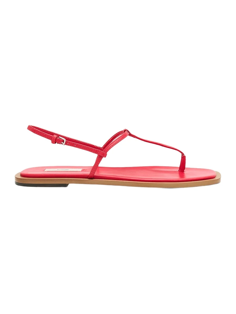 TOTEME Women's Leather T-Strap Slingback Sandals