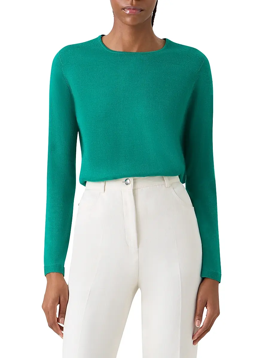 Akris Women's Fine-Gauge Knit Cashmere-Silk Sweater | Thumbnail 3