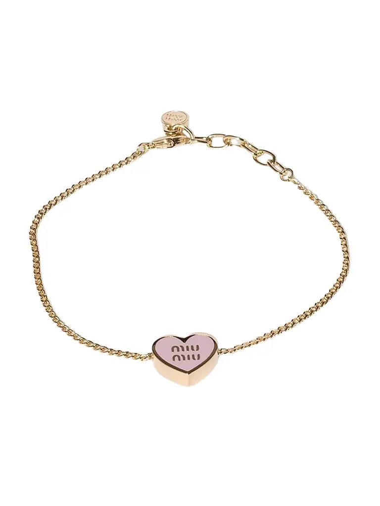Miu Miu Women's Metal Bracelet - Gold Pink | Image 1 Miu Miu Women's Metal Bracelet - Gold Pink | Image 1