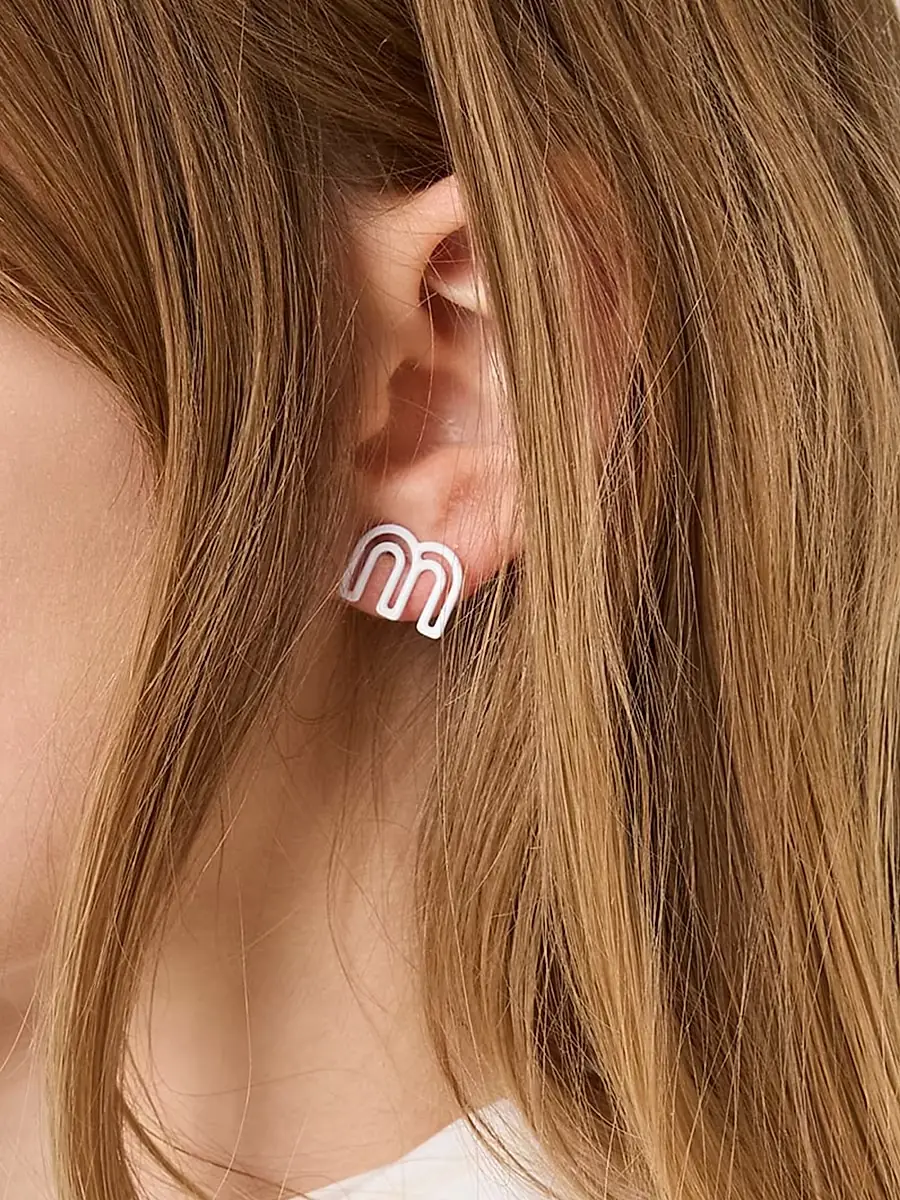Miu Miu Women's Metal Earrings - White | Thumbnail 2