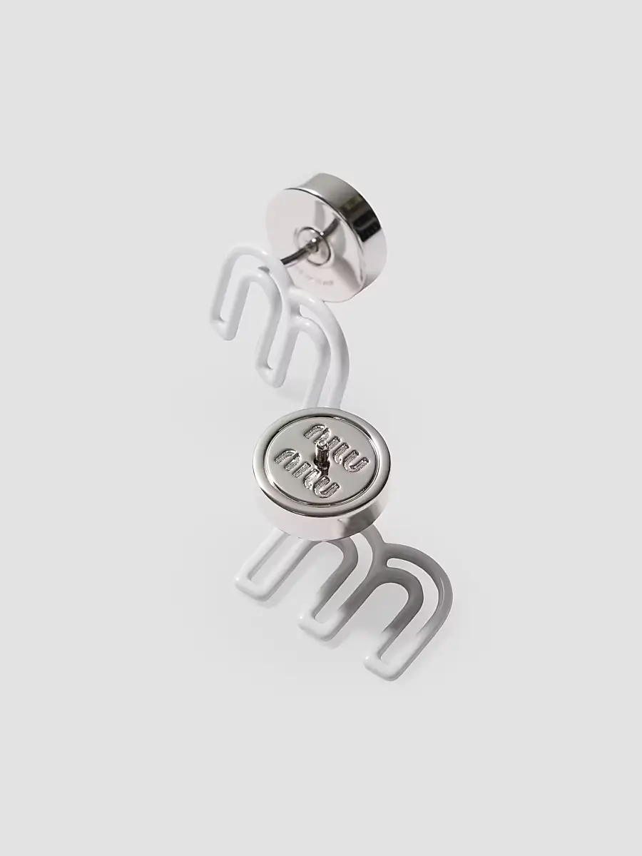 Miu Miu Women's Metal Earrings - White | Thumbnail 3
