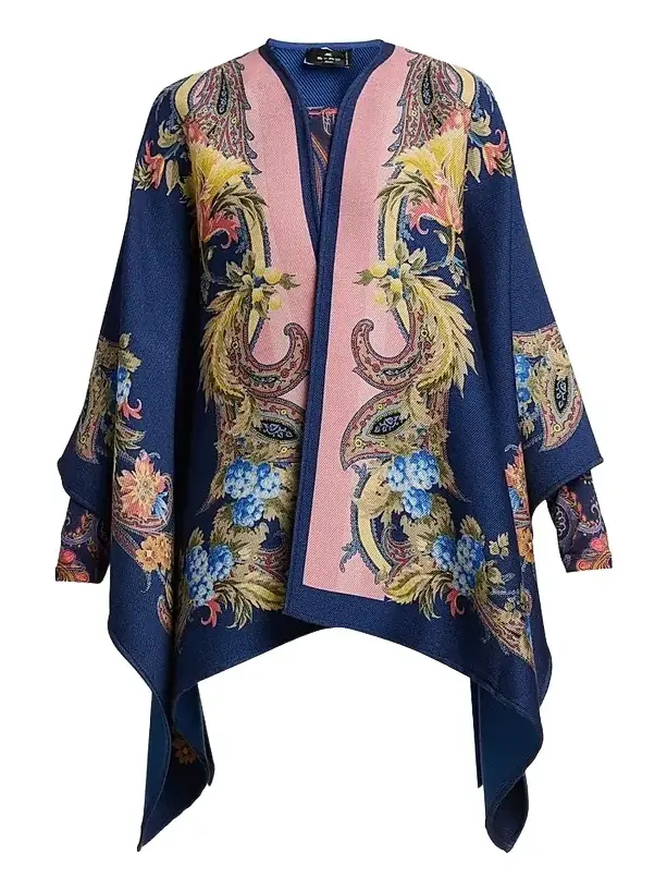 Women's Floral Paisley Silk Cape