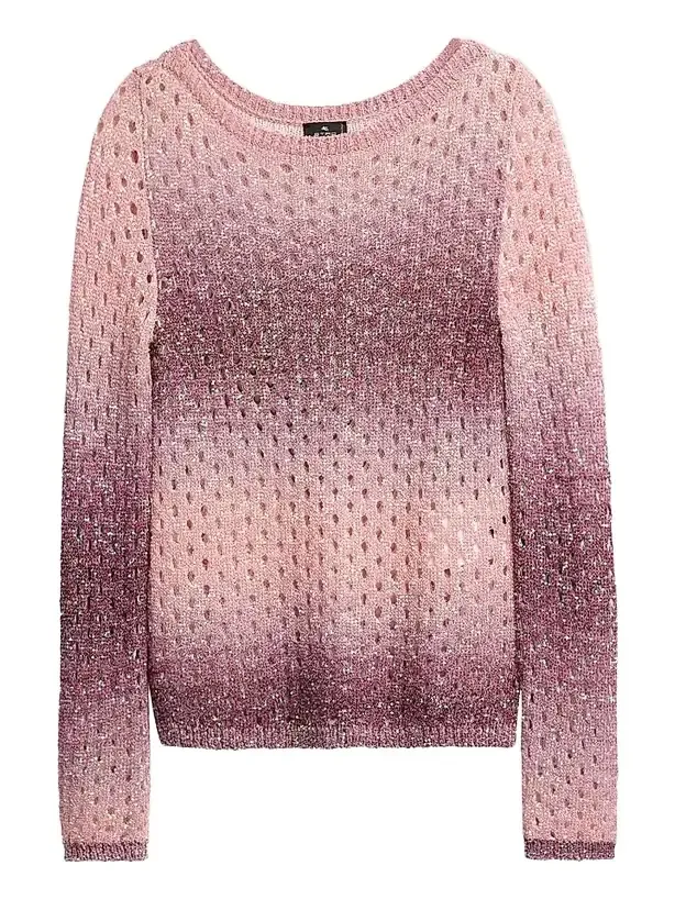Etro Women's Sequin Nylon-Wool Open-Knit Sweater