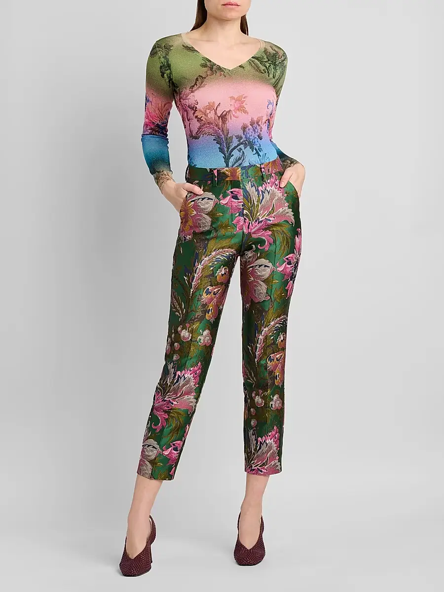 Etro Women's Ombré Floral Knit Top | Thumbnail 2 Etro Women's Ombré Floral Knit Top | Thumbnail 2