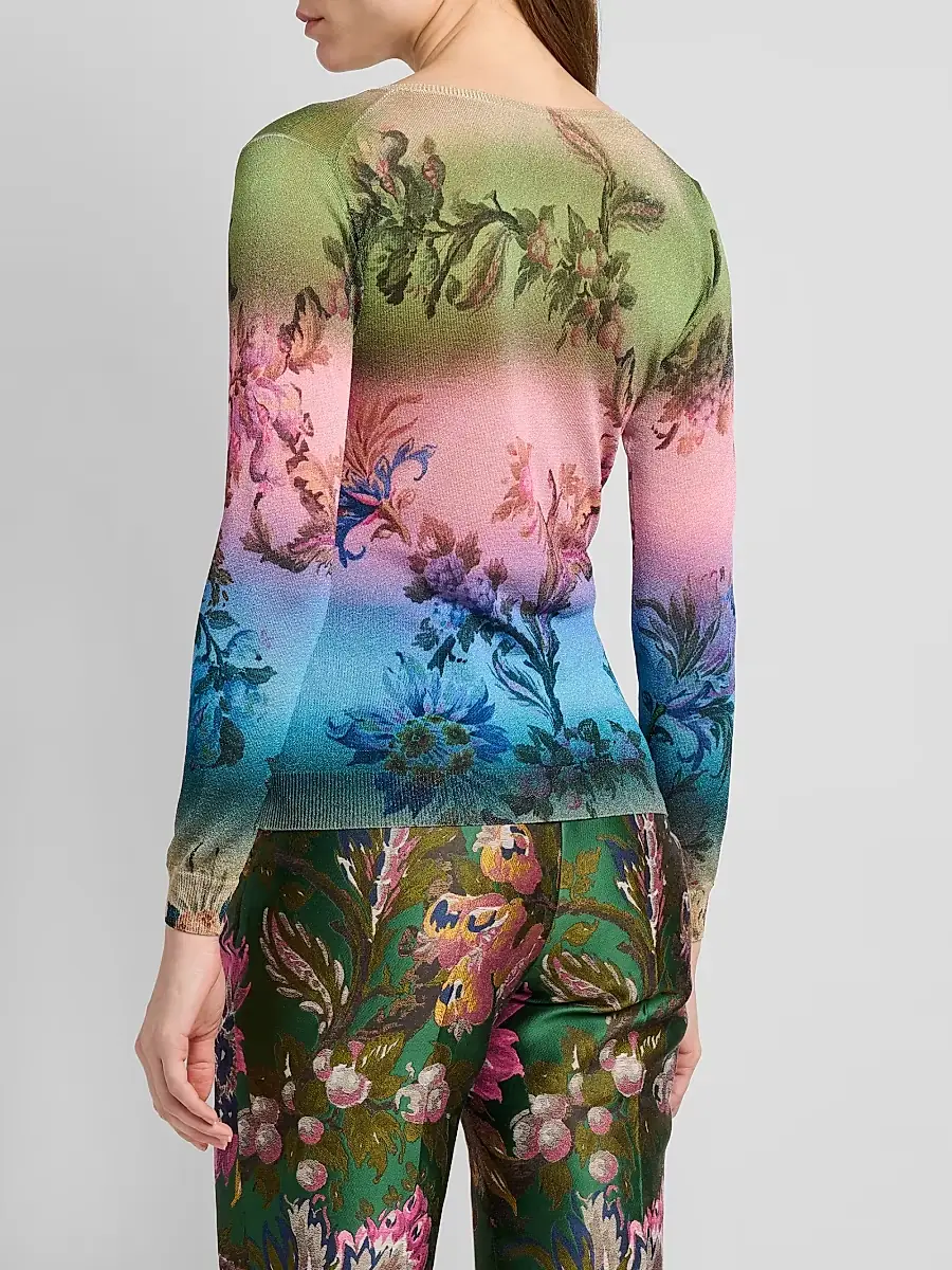 Etro Women's Ombré Floral Knit Top | Thumbnail 3 Etro Women's Ombré Floral Knit Top | Thumbnail 3