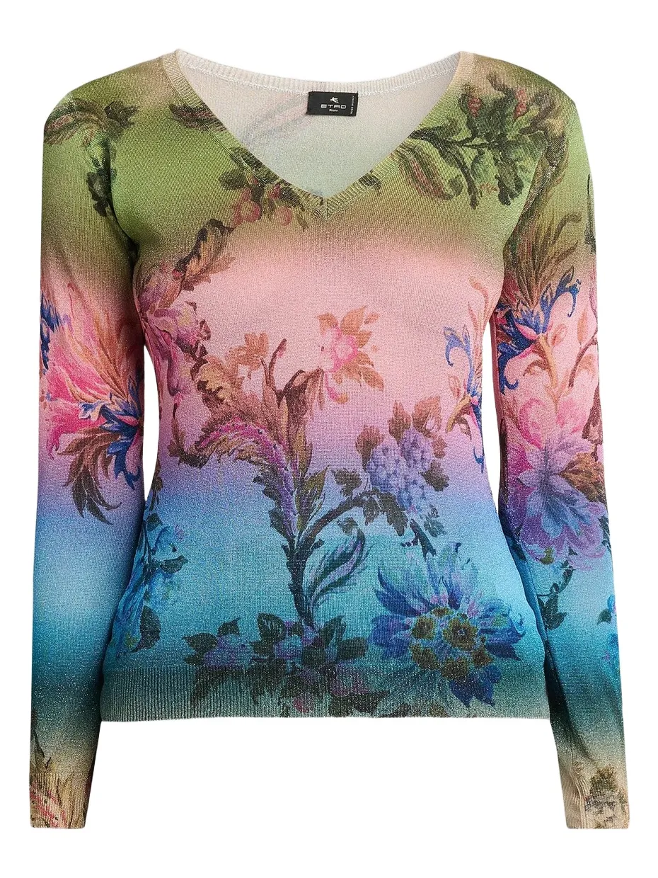 Women's Ombré Floral Knit Top Women's Ombré Floral Knit Top