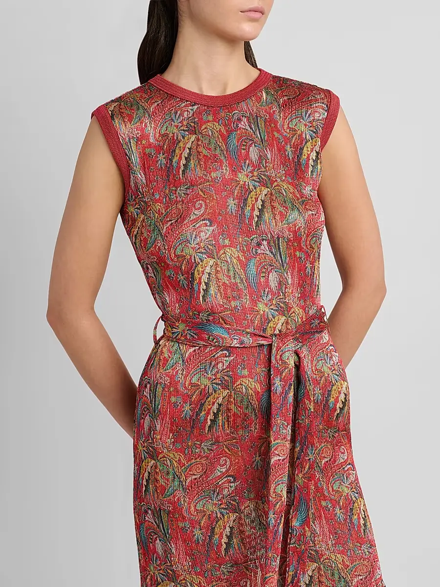 Etro Women's Paisley Fringe Midi Dress | Thumbnail 5