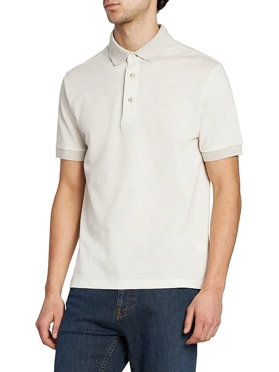 Etro Men's Roma Cotton Polo Shirt | Thumbnail 4