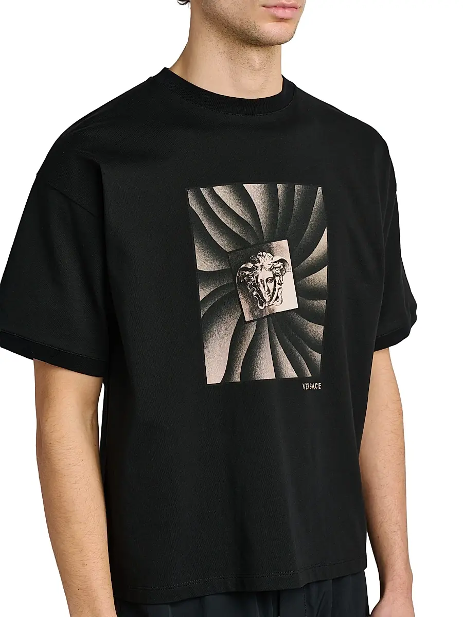 Versace Men's Medusa Cotton T-Shirt | Thumbnail 6 Versace Men's Medusa Cotton T-Shirt | Thumbnail 6
