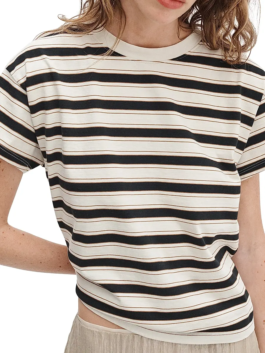 rag & bone Women's Kelly Striped Cotton Boxy T-Shirt | Thumbnail 5 rag & bone Women's Kelly Striped Cotton Boxy T-Shirt | Thumbnail 5