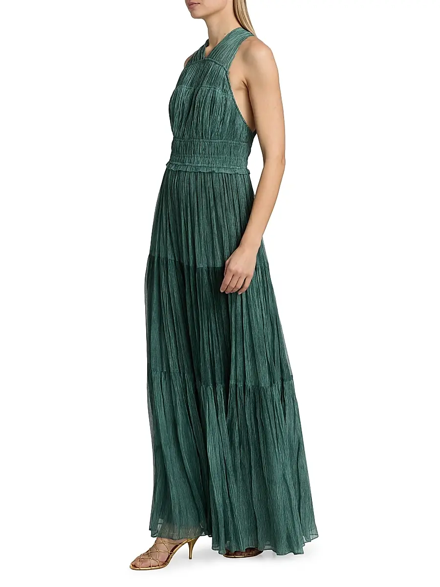 Ulla Johnson Women's Freesia Shirred Silk Chiffon Sleeveless Gown | Thumbnail 2 Ulla Johnson Women's Freesia Shirred Silk Chiffon Sleeveless Gown | Thumbnail 2