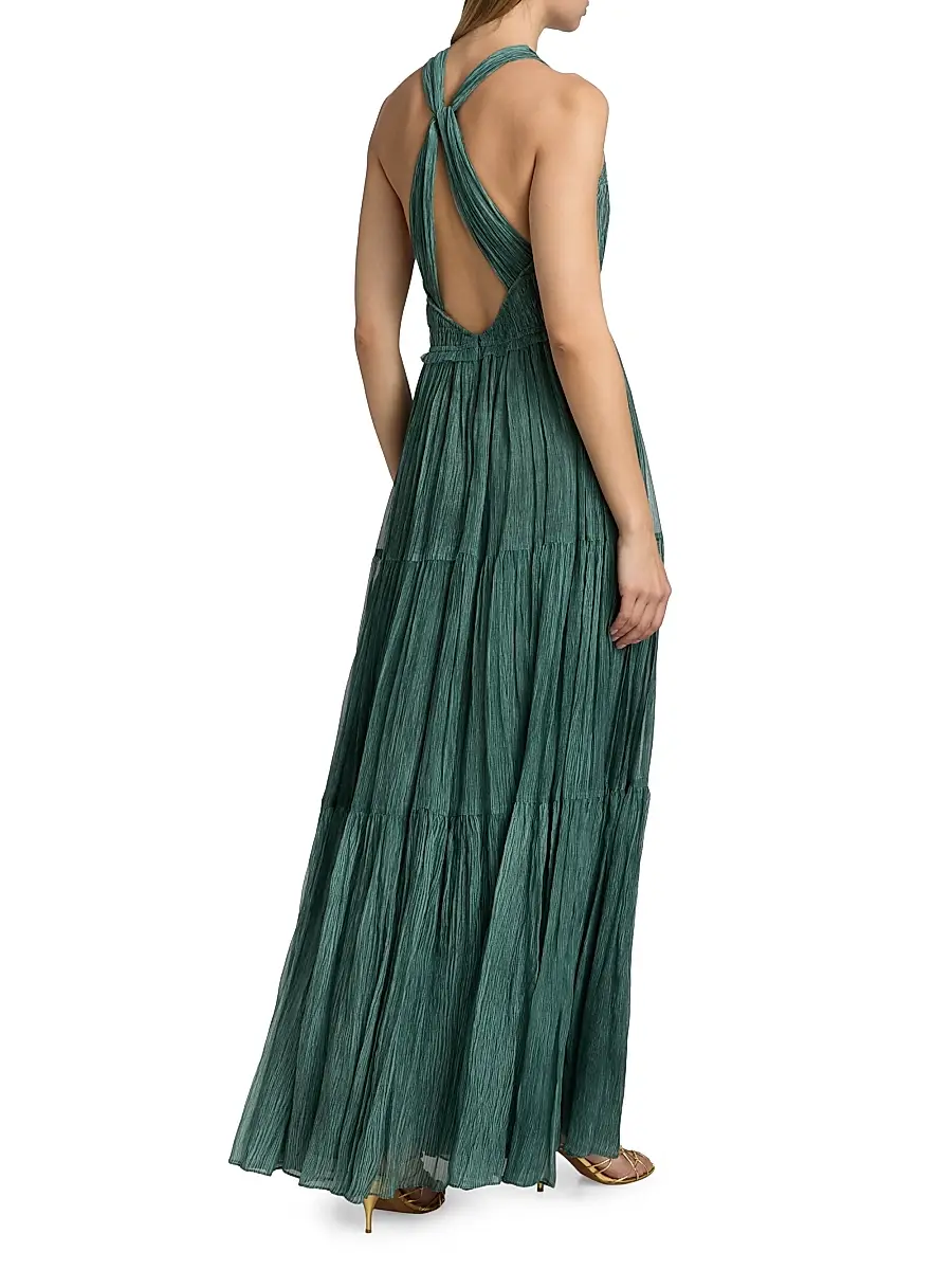 Ulla Johnson Women's Freesia Shirred Silk Chiffon Sleeveless Gown | Thumbnail 5 Ulla Johnson Women's Freesia Shirred Silk Chiffon Sleeveless Gown | Thumbnail 5