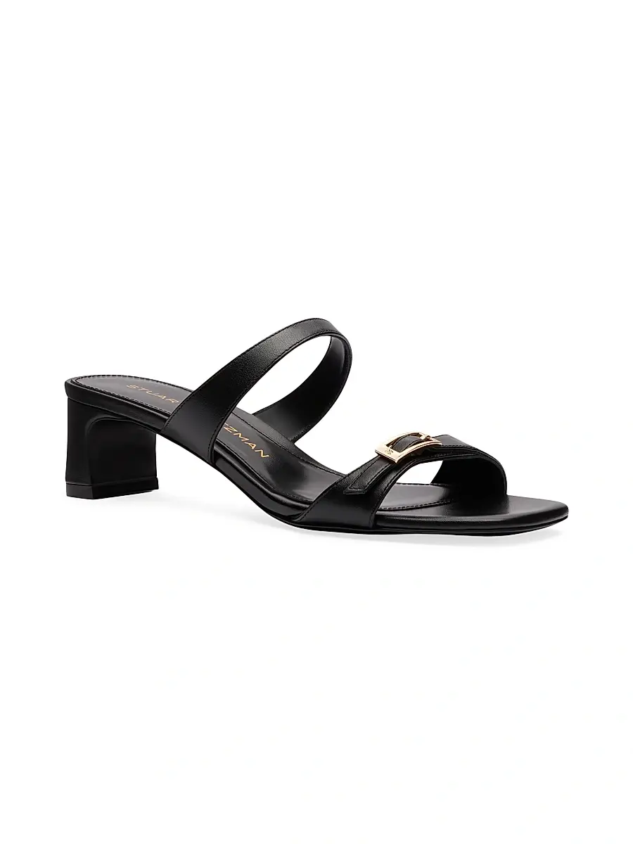 Stuart Weitzman Women's Baby Babette Slide Leather Sandals | Thumbnail 2 Stuart Weitzman Women's Baby Babette Slide Leather Sandals | Thumbnail 2