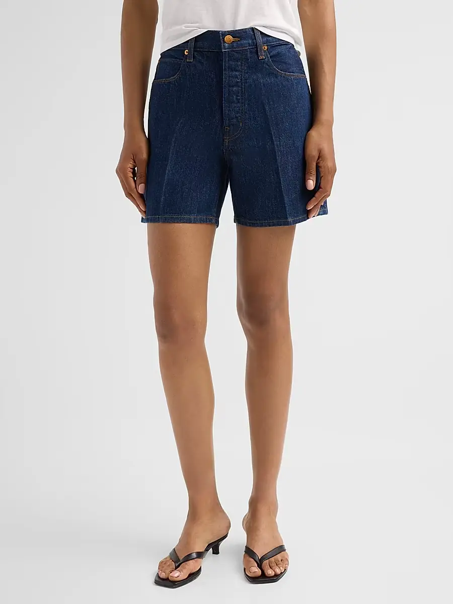 Jamie Haller Women's The Tailor Mid-Rise Denim Shorts | Thumbnail 4