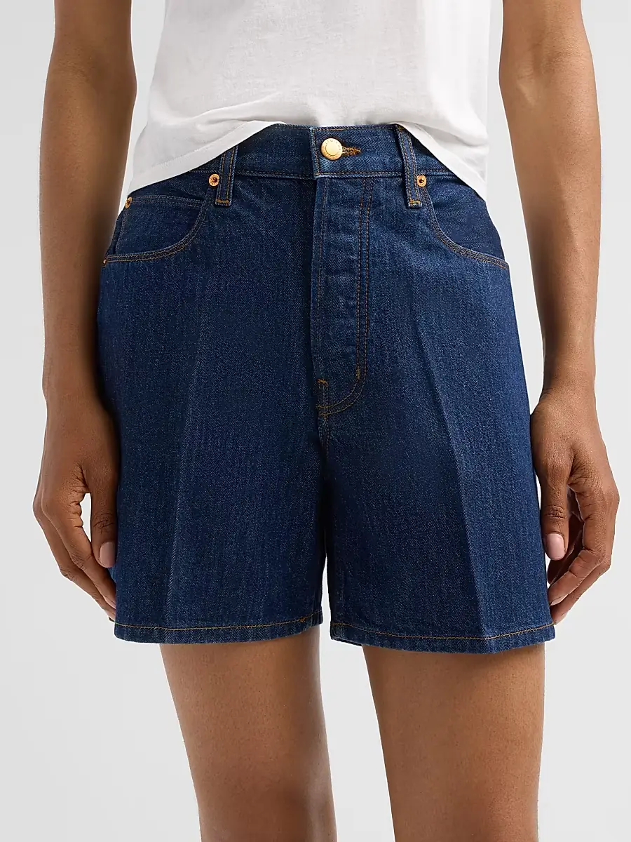 Jamie Haller Women's The Tailor Mid-Rise Denim Shorts | Thumbnail 5