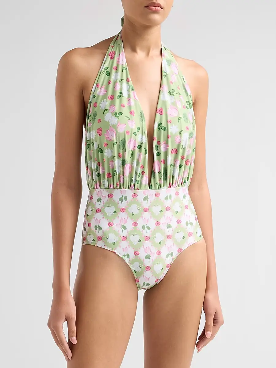 VERANDAH Women's Ammama Floral Halter One-Piece Swimsuit | Thumbnail 4 VERANDAH Women's Ammama Floral Halter One-Piece Swimsuit | Thumbnail 4