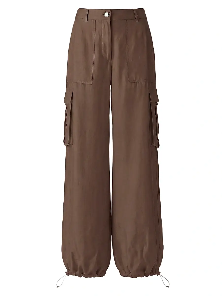 Toccin Women's James Wide-Leg Cargo Pants - Coffee | Image 1 Toccin Women's James Wide-Leg Cargo Pants - Coffee | Image 1