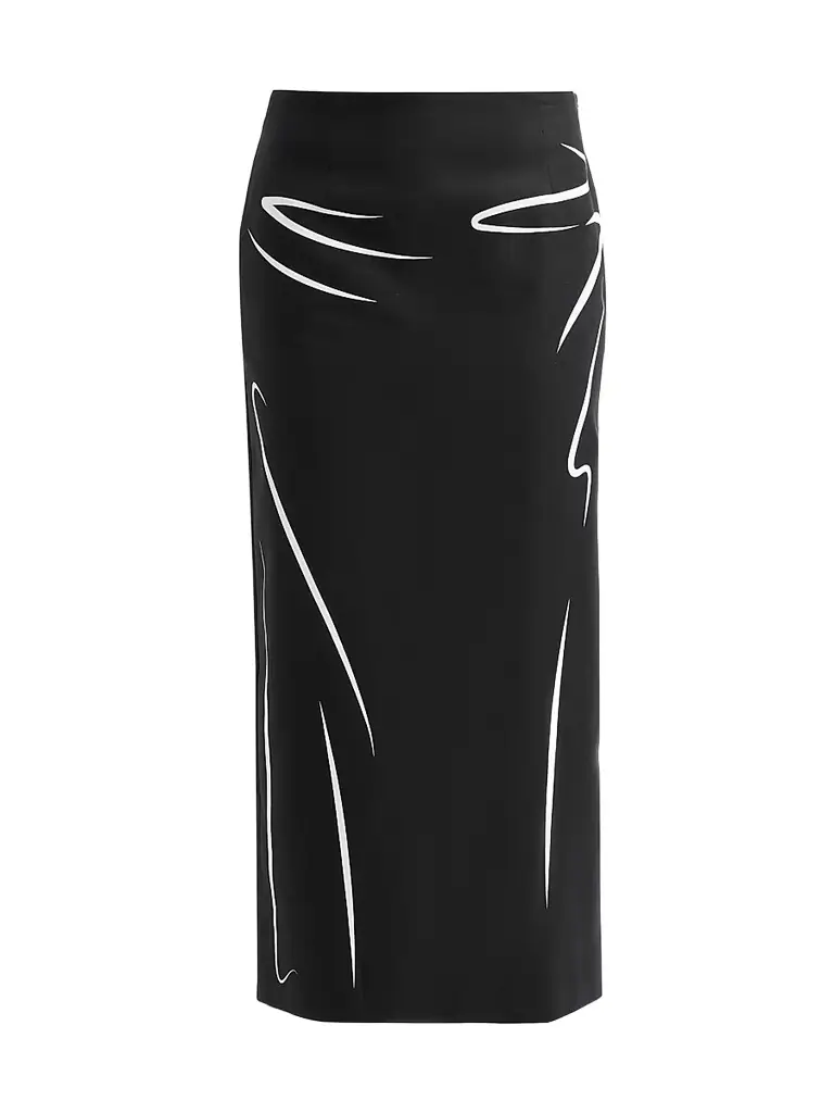 MOSCHINO Women's Printed Cotton Midi Skirt - Multi Black | Image 1 MOSCHINO Women's Printed Cotton Midi Skirt - Multi Black | Image 1