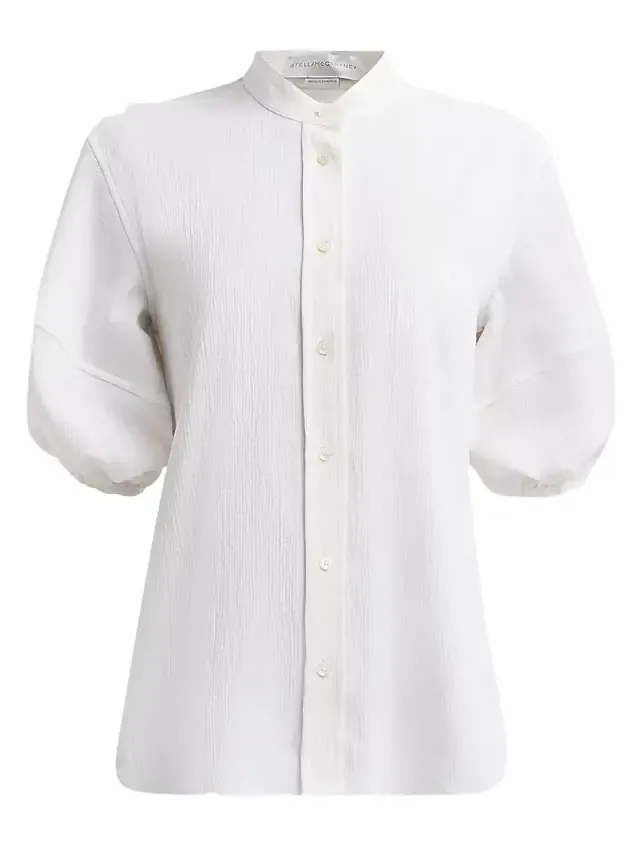 Stella McCartney Women's Balloon-Sleeve Seersucker Cotton Shirt