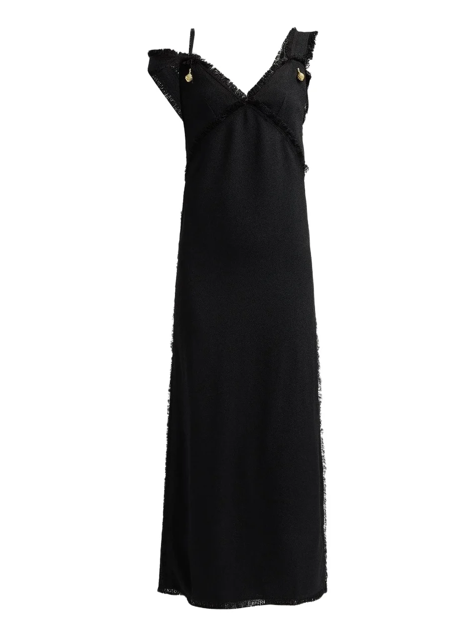 TOTEME Women's V-Neck Raw-Edge Midi Slipdress