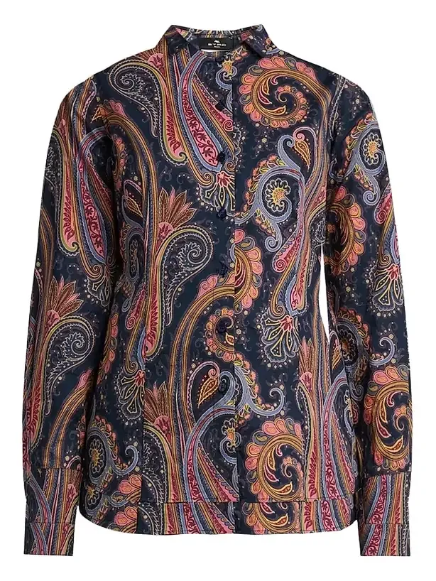 Women's Paisley Stretch-Cotton Shirt