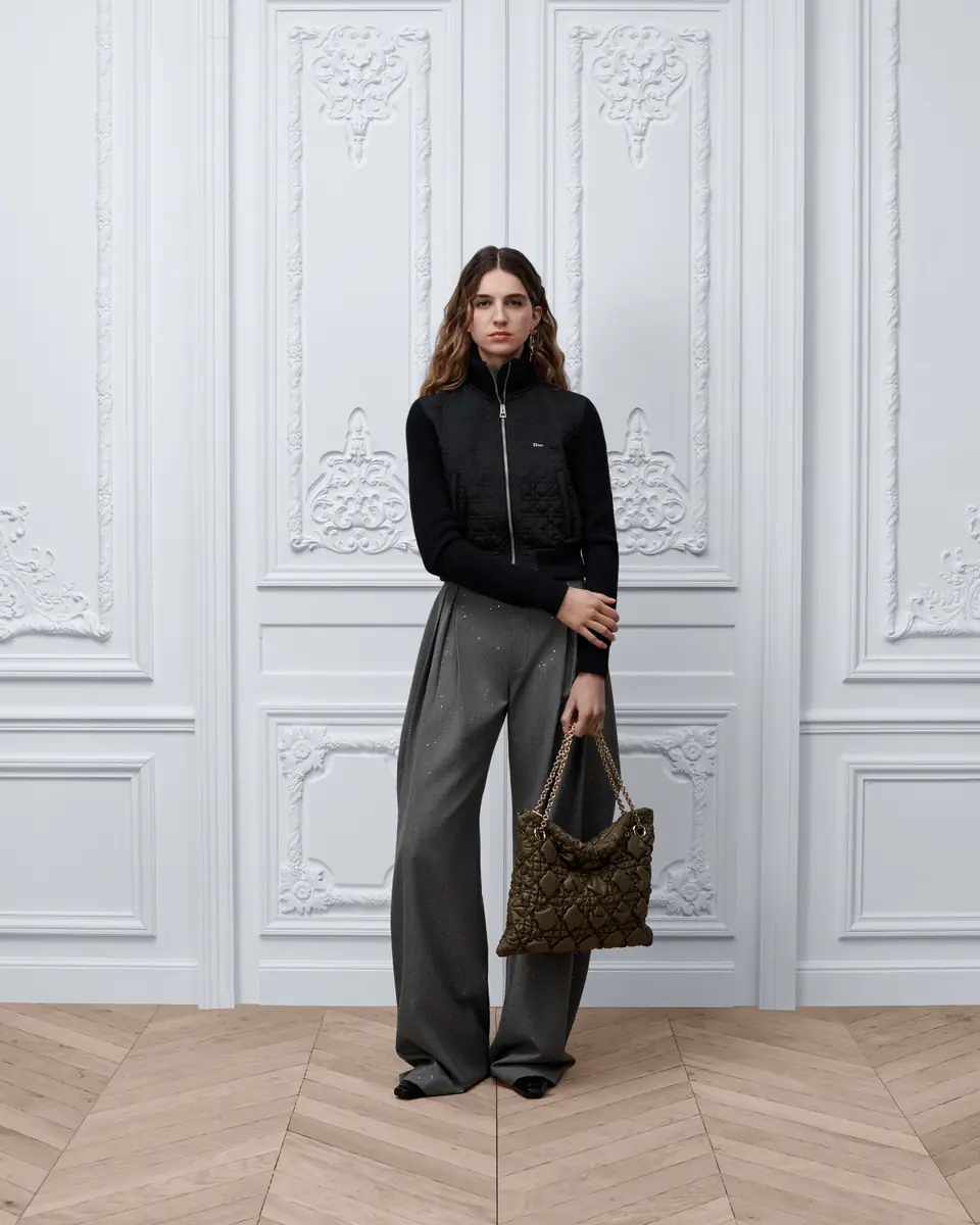 Dior Zipped Cropped Macrocannage Jacket | Thumbnail 2 Dior Zipped Cropped Macrocannage Jacket | Thumbnail 2