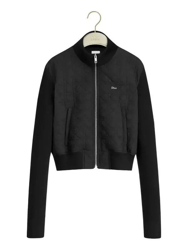 Dior Zipped Cropped Macrocannage Jacket