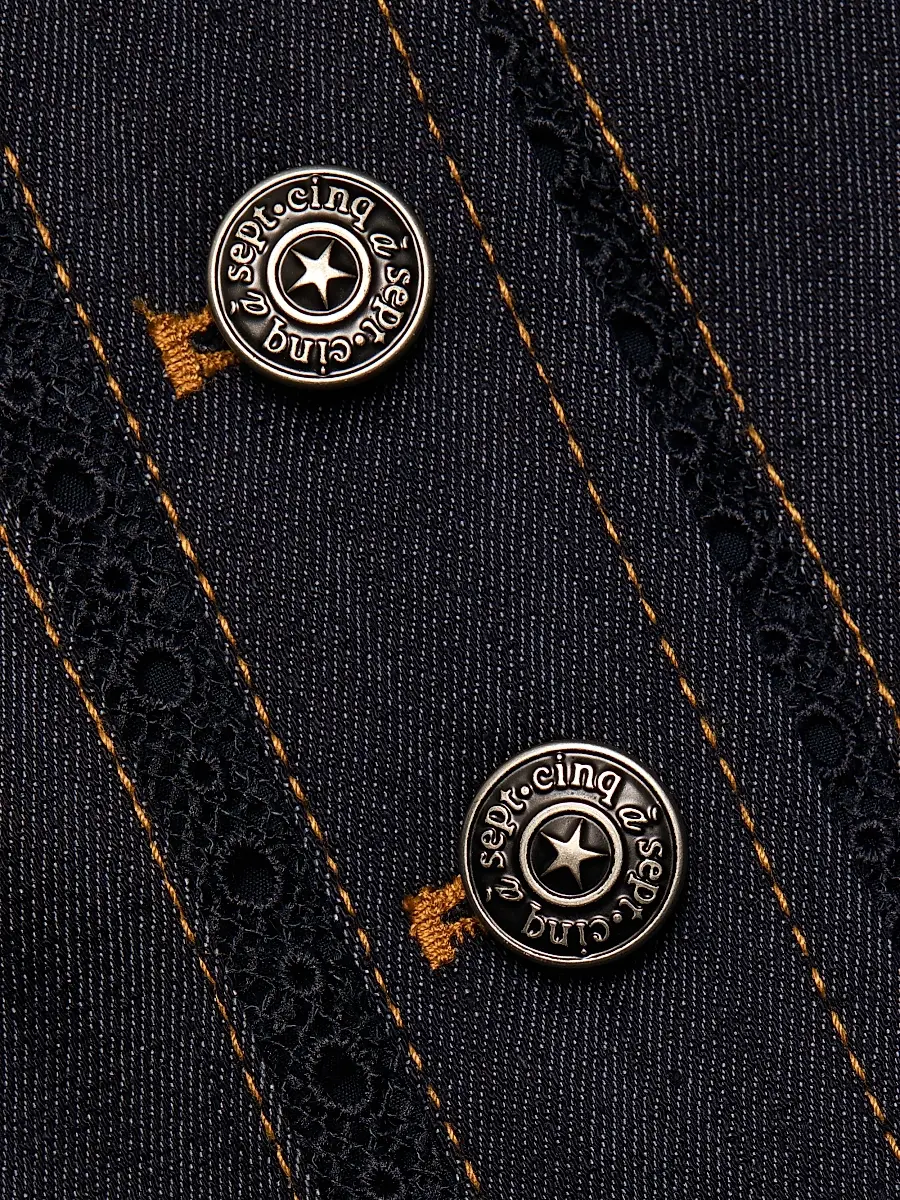 Cinq à Sept Women's Myra Guipure Lace Denim Top | Thumbnail 7