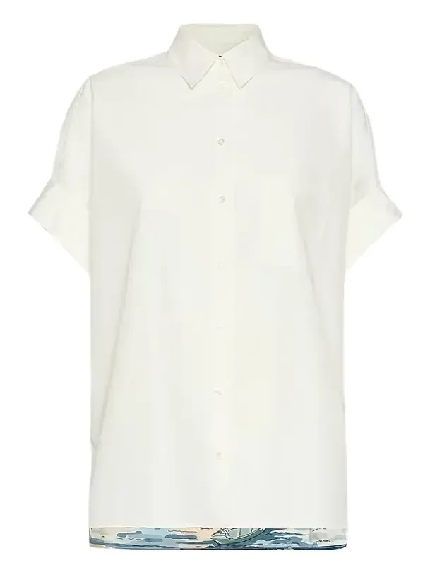 Women's Cotton and Printed Silk Shirt Women's Cotton and Printed Silk Shirt