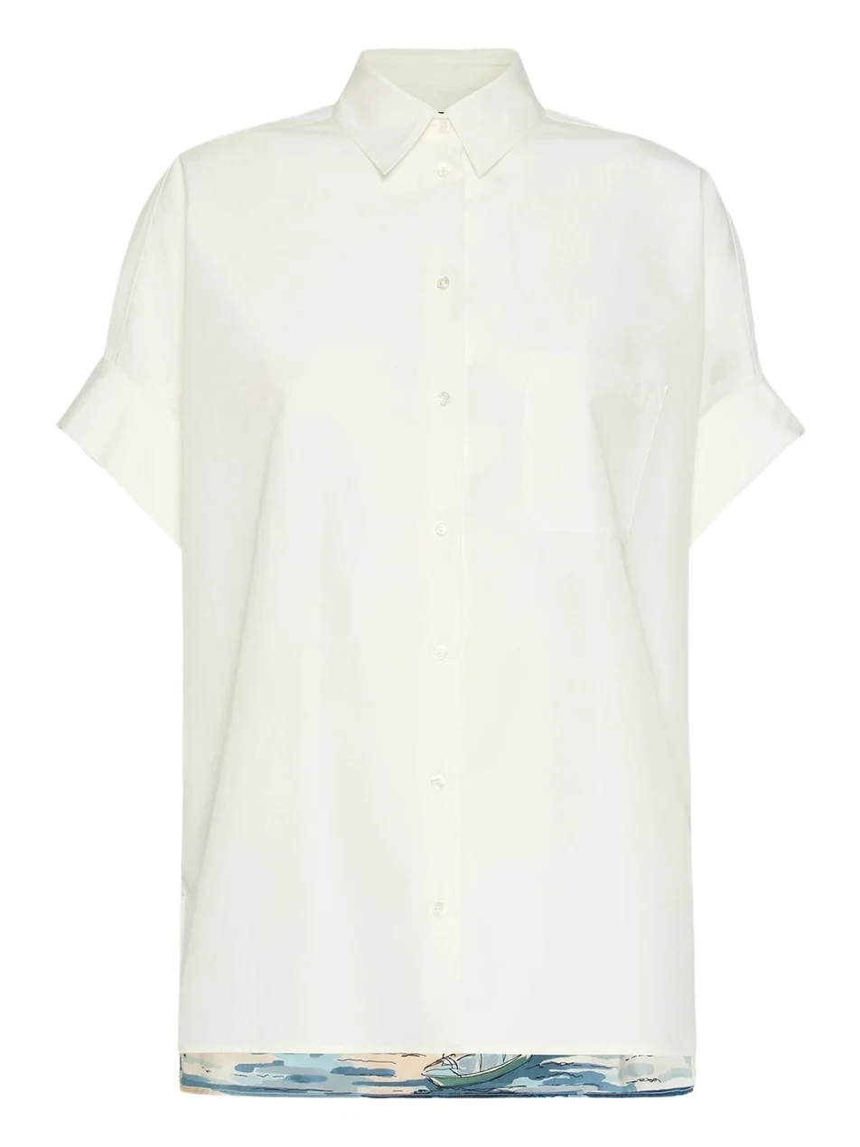Women's Cotton and Printed Silk Shirt Women's Cotton and Printed Silk Shirt