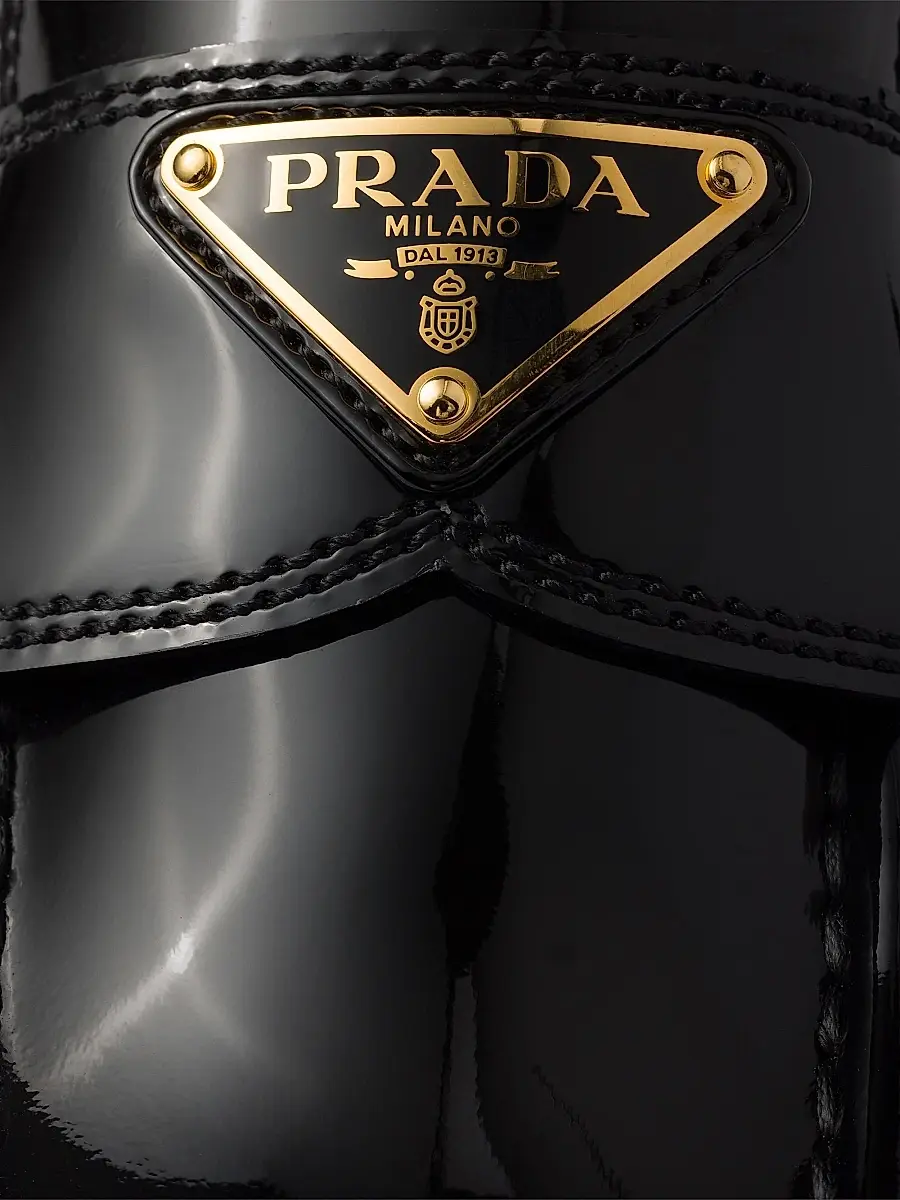 Prada Women's Chocolate Patent Leather Loafers | Thumbnail 5