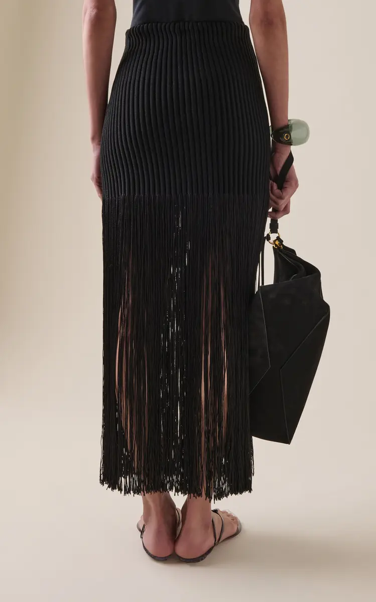 Alaïa Fringed Knit Maxi Skirt | Thumbnail 7