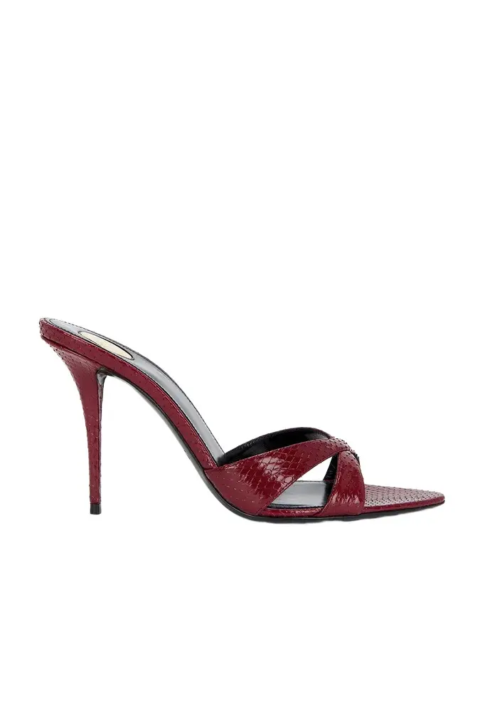 Saint Laurent Kirat Python Mule Sandal | Image 1 Saint Laurent Kirat Python Mule Sandal | Image 1