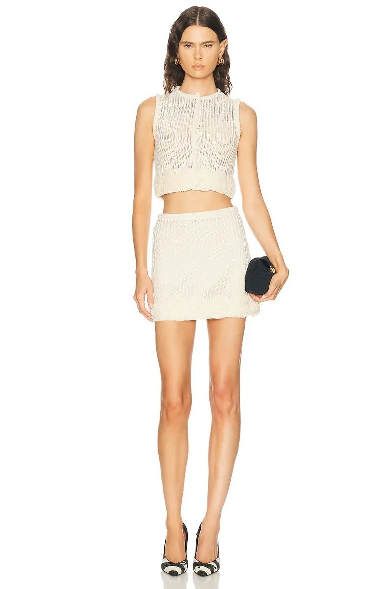 Self-Portrait Crochet Flower Knit Mini Skirt | Thumbnail 5 Self-Portrait Crochet Flower Knit Mini Skirt | Thumbnail 5