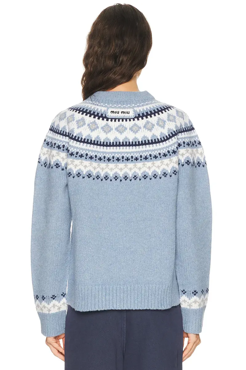 Miu Miu Wool Fairisle Sweater | Thumbnail 3 Miu Miu Wool Fairisle Sweater | Thumbnail 3