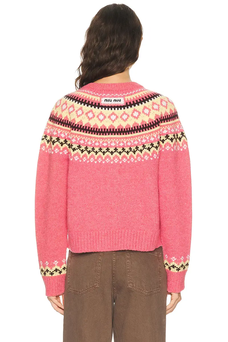 Miu Miu Wool Fairisle Sweater | Thumbnail 3 Miu Miu Wool Fairisle Sweater | Thumbnail 3