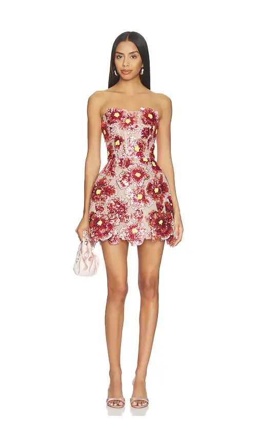 Bronx and Banco Raspberry Sequin Maraya Strapless Mini Dress | Image 1 Bronx and Banco Raspberry Sequin Maraya Strapless Mini Dress | Image 1