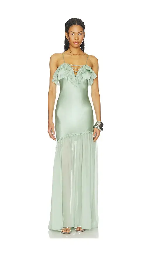 Ulla Johnson Elaria Cami Silk Gown With Lace Up | Image 1 Ulla Johnson Elaria Cami Silk Gown With Lace Up | Image 1