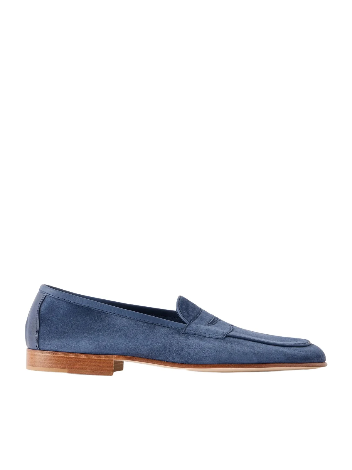 Edward Green Polperro Leather-Trimmed Suede Penny Loafers - Men