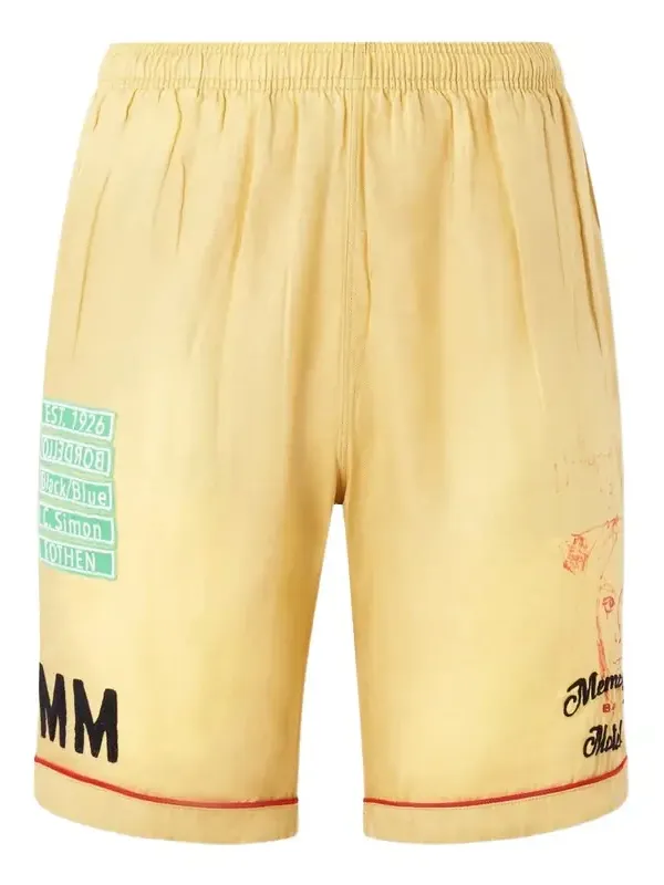 Montauk Embroidered Printed Corduroy-Linen Shorts - Men Montauk Embroidered Printed Corduroy-Linen Shorts - Men