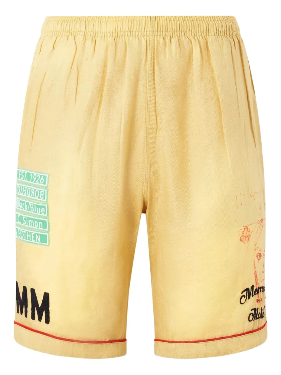Montauk Embroidered Printed Corduroy-Linen Shorts - Men Montauk Embroidered Printed Corduroy-Linen Shorts - Men