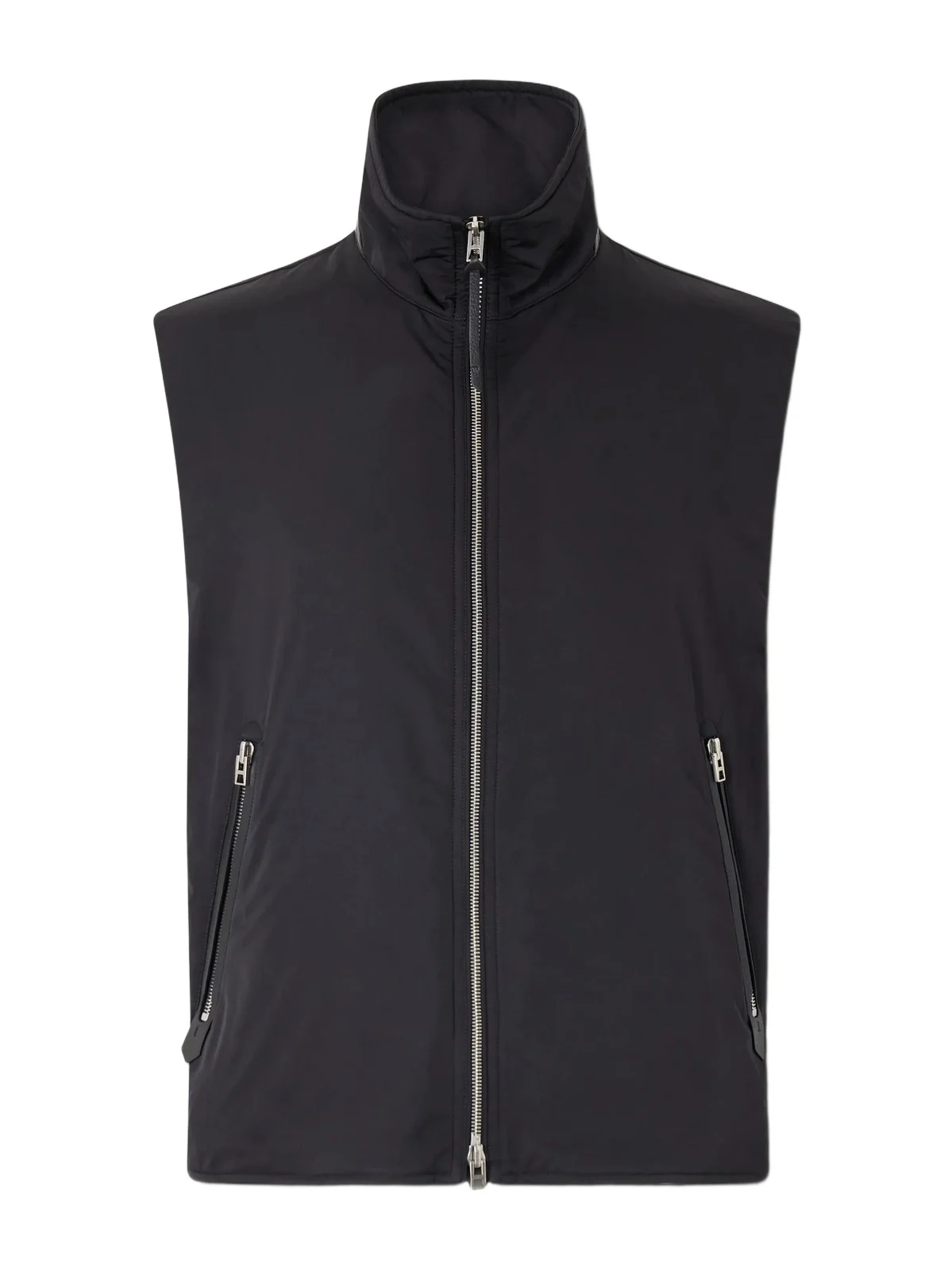 Tom Ford Peach Touch Leather-Trimmed Poplin Gilet - Men